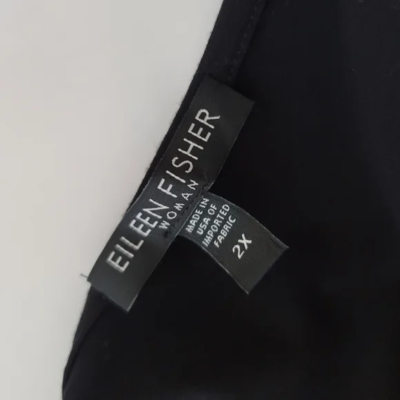 EILEEN FISHER Woman 2X Black Viscose Jersey Midi Dress Bateau Neck - Picture 10 of 10